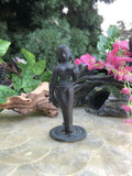 Antique Bronze Hindu Temple Devi Figurine Vintage Sculpture Folk Tribal Statue