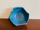 Vintage Artisan Blue Glazed Ceramic Art Pottery Dish Bowl