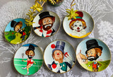 Signed Red Skeleton Fairmont China QP Golf Clown Plate Set of 6 Collectible Plates