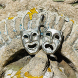 Comedy Tragedy Sterling Silver 925 Happy Sad Drama Face Masks Charm Pendant 6g
