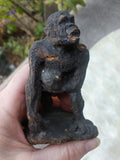 Antique Hand Carved Wood Ape Monkey Primate Figurine