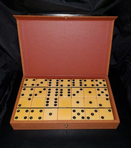 Vintage Dominoes - Pacific Game Co. Orange Tiles w/ Dominoes Case