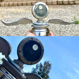 14”+ Antique Boyce Moto Meter Winged Radiator Cap Automobile Car Hood Ornament