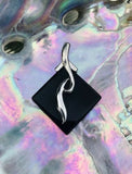 Vintage Estate Black Onyx + Sterling Silver 925 Pendant