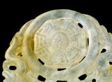 Jade Jaedite 2 sided ying yang hand carved pendant amulet