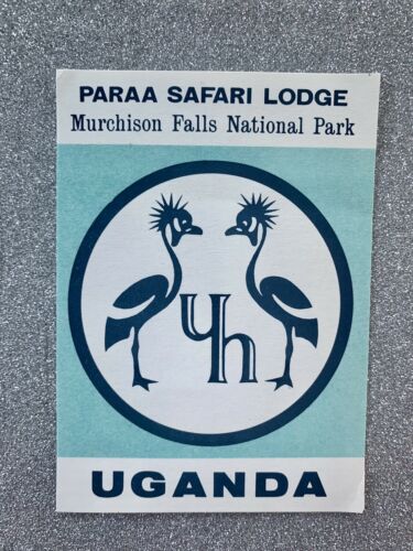 Paraa Safari Lodge Uganda Murchison Falls National Park Orig Luggage Label Rare