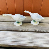 Vintage Hand Painted Porcelain Decorative Art Swan Bird Figurine Set of 2