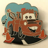 DISNEY PIN - Cars MATER Tow Truck with Traffic Cones and Blue Cloud Starter