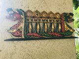 Antique Thailand Carved Hand Painted Dragon Ceremonial Wooden Art Wall Sculpture