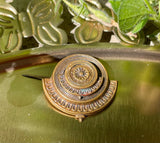 Antique Edwardian Nouveau Brass High Relief Daisy Flower Brooch Stick Pin