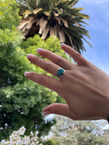 Sterling Silver Signed Mlk 925 Turquoise Ring Size 7 Weighs 2.9g