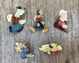 Vintage Popeye + Olive Oyl Woman Collectible Pin Set of 5 Rare Pins