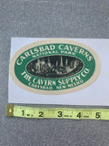 Carlsbad Caverns National Park Cavern Supply Co. New Mexico Luggage Label Rare