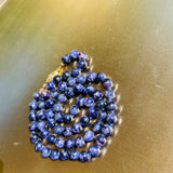 Lapis Lazuli Blue Gem Stone Hand Knotted Round Beaded Fine Vintage Necklace