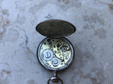 Antique Swiss Open Face Galonne Cylindre .800 Silver Pocket Watch 10 Rubis Runs
