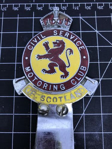 Civil Service Motoring Club Of Scotland Car Badge