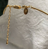 Kenneth J Lane Signed Kjl Gold Tone Triple Carved Scarab Stone Choker Necklace