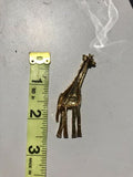 Vintage Designer Signed Gold Tone Giraffe Pin Safari Animal Brooch