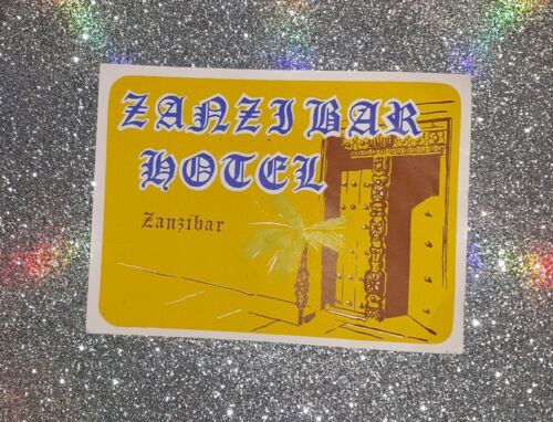 Vintage Hotel Luggage Sticker Label Zanzibar Africa