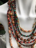 Joan Rivers Seven Strand Multi Color Beaded Tribal Necklace