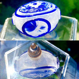 Chinese Carved Peking Glass Blue Overlay Dragon Tigers Eye Stone Snuff Bottle