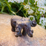 Antique Three Headed Ornate Petite Metal Bronze Tone Elephant Spiritual Figurine