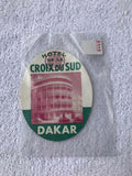 French Original Vintage Hotel De La Croix Du Sud Dakar Luggage Label
