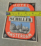 Vintage Hotel Schiller Luggage Label Amsterdam