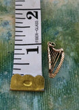 Vintage 9k Yellow Gold 375 Hallmarked Harp Charm Pendant