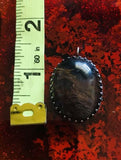 Vintage Sterling Oval Agate Stone Pendant