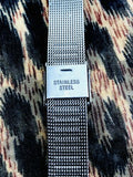 Signed Skagen Denamrk Stainless Steel Silvertone Watch With Stones