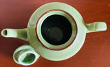 Vintage Glossy Ceramic Teapot Pastel Green Tea Pot with Lid