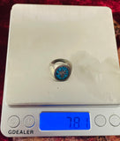 Sterling Silver 925 Weed Marijuana Pot Leaf Turquoise Mosaic Ring 7.8g Size 4.25