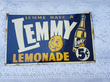 Vintage Lemmy Lemonade 5 cent Soda Pop Embossed Metal Sign