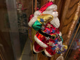 Polonaise Kurt Adler Santa Clause On Moon 2000 Glass Christmas Ornament Moon NWOT 7”