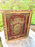 Antique Buddhist Thai Temple Metal Prayer Ceremonial Wall Art Hanging Picture