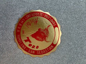 Hostal Del Toro San Sebastian Pamplona Advertising Luggage Label Sticker Rare