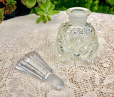 Rare Beautiful Vintage Ornate Geometric Cut Glass Perfume Bottle