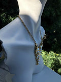 Rare Designer Joan Rivers Gold Tone Abalone Shell Bib Statement Necklace