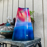 Artist Signed Judith Stiles Studio Art Pottery Ceramic Abstract Pink Blue Vase