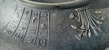 Vintage High Relief Egyptian Hieroglyph 3D Silver Metal Egypt Decorative Plate