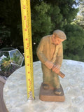 Vintage Hand Carved Wood Folk Art Man Figurine Sculpture Signed AG Sigurmunds