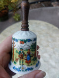 S.P.M Walkure W Germany Wood Handle Porcelain Bell Man Woman Outdoor Scene