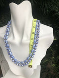 Antique Chinese Blue + White Porcelain Knotted Bead Necklace Set of 2