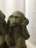 Vintage 3 Monkeys Speak No Evil, See No Evil, Hear No Evil Monkey BookShelf Deco