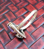 Vintage 10k Gold Purple Topaz & Aquamarine Ladies Ring
