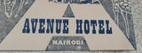 Vintage Avenue Hotel Luggage Sticker Label Nairobi (India)