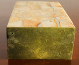 Beautiful Mixed Orange and Yellow Tone Mosaic Style Stone Keepsake Trinket Box