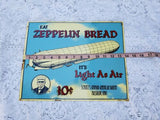 Vintage Zeppelin Bread Embossed Metal Sign schultz German American Bakery Ohio