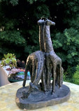 Vintage 3 Giraffe Austin Prod Inc 1972 13" tall Signed Figurine Art Sculpture Giraffes
